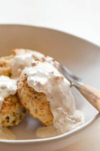 Green Chile Cheddar Biscuits And Gravy