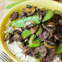Asian Beef With Mushrooms And Snow Peas
