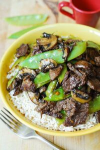 Asian Beef With Mushrooms And Snow Peas