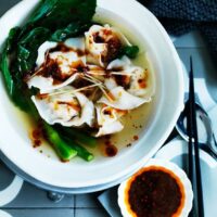 Wonton Soup With Sichuan Red Oil And Black Vinegar Chili Sauce