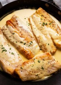 Baked Swai With White Wine Sauce