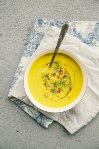 Fennel Leek Soup With Walnuts And Turmeric